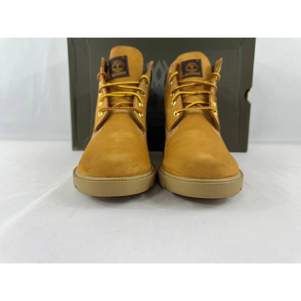 Timberland 6-Inch Premium Waterproof Boots Wheat Nubuck Boys Size 5.5